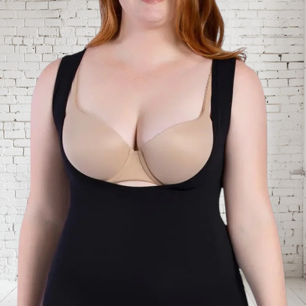 Curveez Essential Black Open Bust Control Tank XL NWT | Smooth Shaping Fit